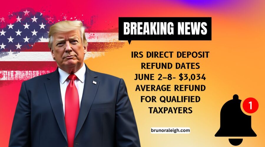 IRS Direct Deposit Refund Dates June 2–8- $3,034 Average Refund For Qualified Taxpayers